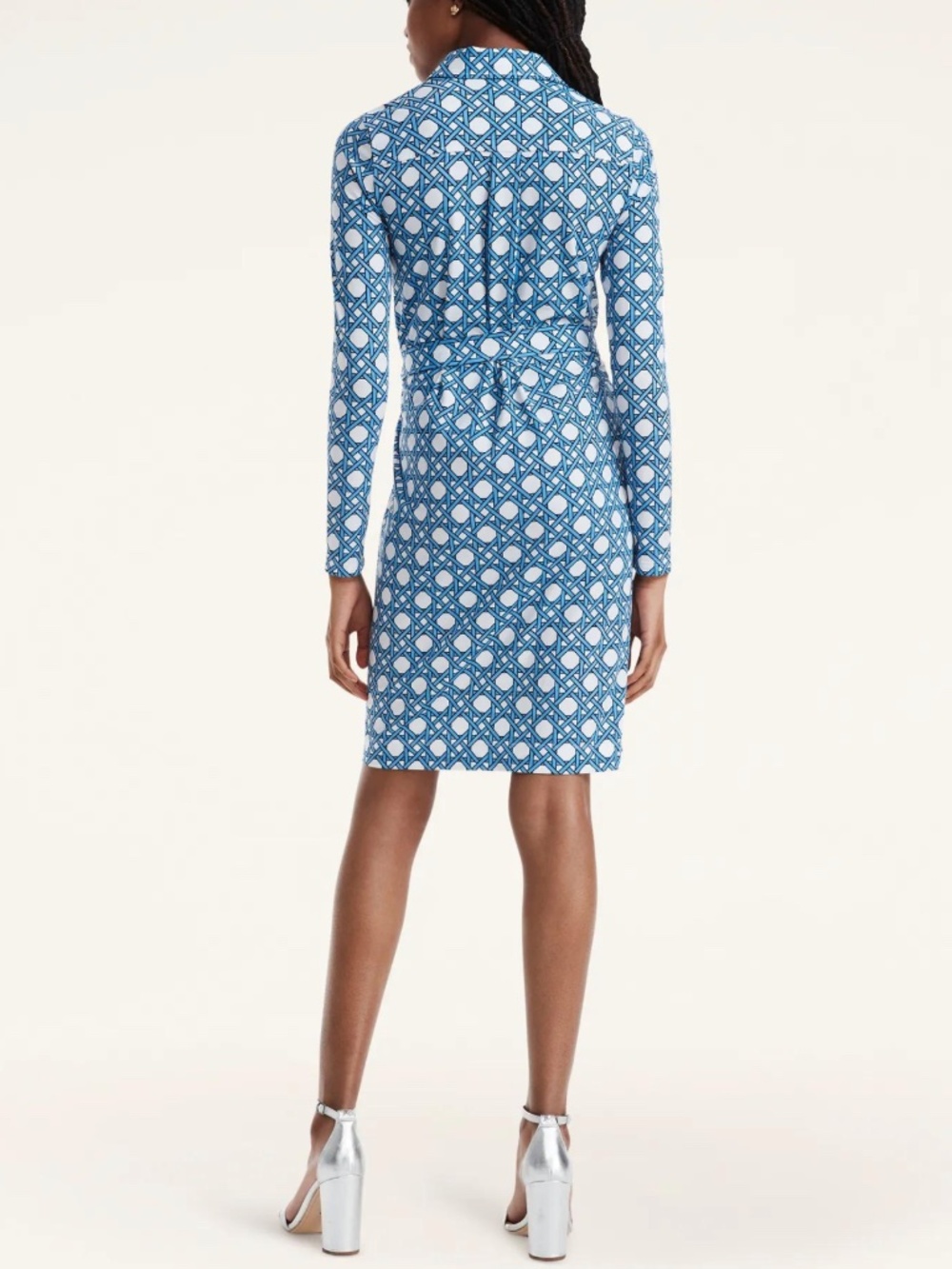 Brooks Brothers Blue and White Geometric Long Sleeves Shirt Dress XL - Picture 4 of 16